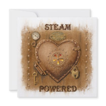 Steampunk Steam Powered Heart Announcements