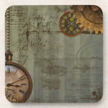 Steampunk Time Machine Beverage Coaster