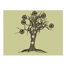 steampunk tree post cards