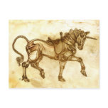 Steampunk Unicorn Sketch Post Card postcards