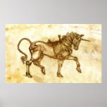 Steampunk Unicorn Sketch Poster posters