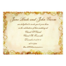 Steampunk Wedding, invitation