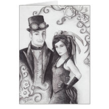 Steampunk Wedding - Notecard