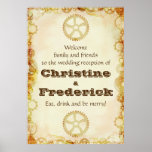 Steampunk Wedding, reception welcome poster posters