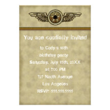Steampunk Wings Invitation