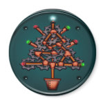 Steampunk Xmas, round magnet