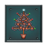 Steampunk Xmas, square magnet