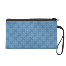 Steel Blue Cricle Floral Damask Wristlets