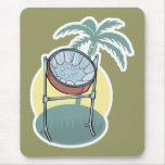 steel drum and palm tree design mousepads