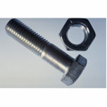 Steel hex bolt with hex nut cut out