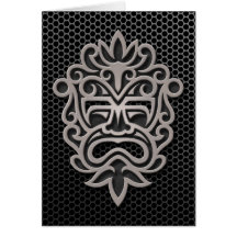 Steel Mesh Aztec Mask Greeting Card