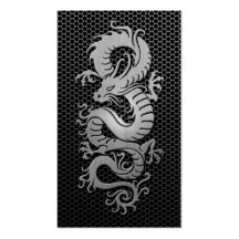 Steel Mesh Chinese Dragon Business Card