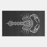Steel Mesh Scorpion Rectangle Sticker