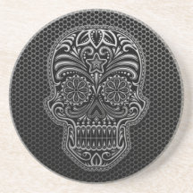 Steel Mesh Sugar Skull Beverage Coaster