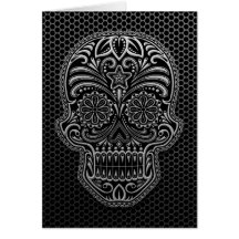 Steel Mesh Sugar Skull Card