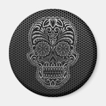 Steel Mesh Sugar Skull Fridge Magnets