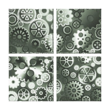 Steel metallic gears canvas prints