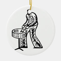 Steel Pan Player outline Christmas Ornaments