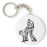 Steel Pan Player outline keychains