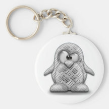 Steel Tux Key Chain