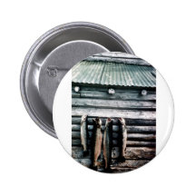 Steelhead Trout or Rainbow Trout Hanging on Side o Button