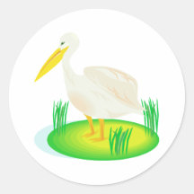 Steeple Stork Round Sticker