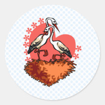Stefan and Stefanie Stork Round Stickers