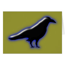 stehender Rabe standing Raven Karte