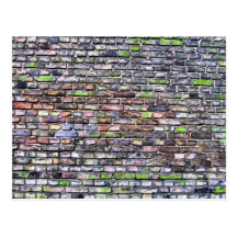 Steinmauer brick wall postkarte