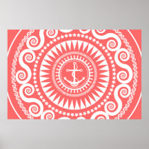 StellaRoot Anchor Down Pink Preppy Poster