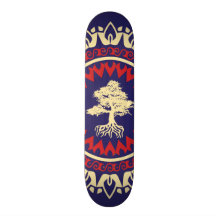 StellaRoot Tree RNC Red Navy Cream Pattern Custom Skateboard