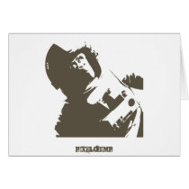 Stencil Space Ape Greeting Cards