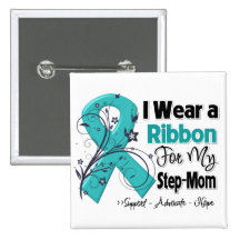 Step-Mum - Ovarian Cancer Ribbon Button
