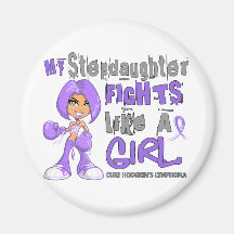 Stepdaughter Fights Like Girl H Lymphoma 42.9 Fridge Magnets
