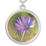 Sterling Silver Wildflower Initial Necklace