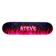 Steve pink fire Skatersollie skateboard.