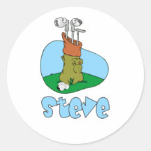 Steve Round Stickers