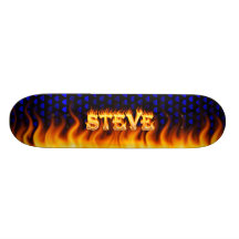 Steve skateboard fire and flames design.