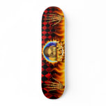 Steve skull real fire and flames skateboard design