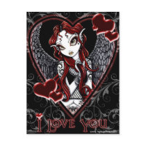 "Stevie" Red Angel Valentine's Day Postcard