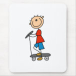 Stick Boy on Scooter Mouse Mat