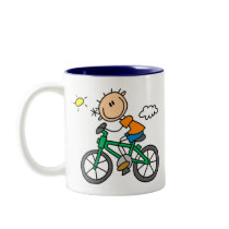 Stick Boy Riding Bicycle Coffee Mug