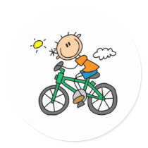 Stick Boy Riding Bicycle Stickers