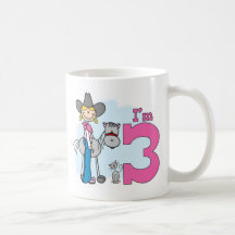 Stick Cowgirl 3rd Birthday Mugs