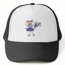 Stick Figure Angel In Purple Hat