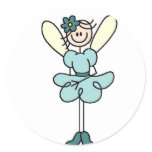 Stick Figure Angel In Teal Sticker