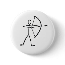 Stick figure archer t-shirts and gifts. button