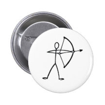 Stick figure archer t-shirts and gifts. button