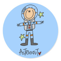 Stick Figure Astronaut T-shirts and Gifts Round Sticker
