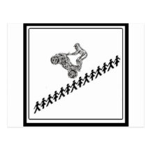 STICK FIGURE ATV POST CARD